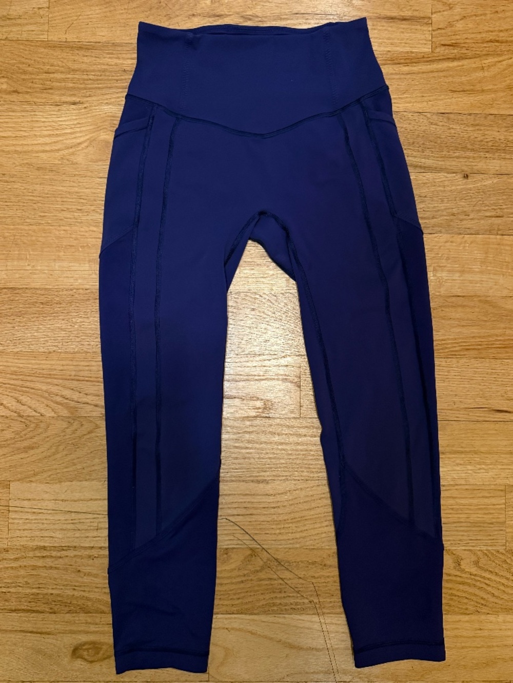 Lululemon Fast & Free Crop Leggings Size 6 Purple 23" Nulux No Front Seam Side P